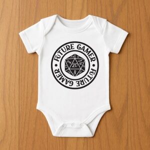 Future Gamer White Baby Onesie